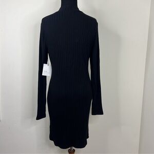 BELLA DAHL Black Ribbed Dress S